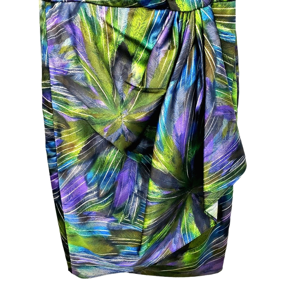 Maggy L Faux Purple/Green Wrap Dress - Picture 8 of 15
